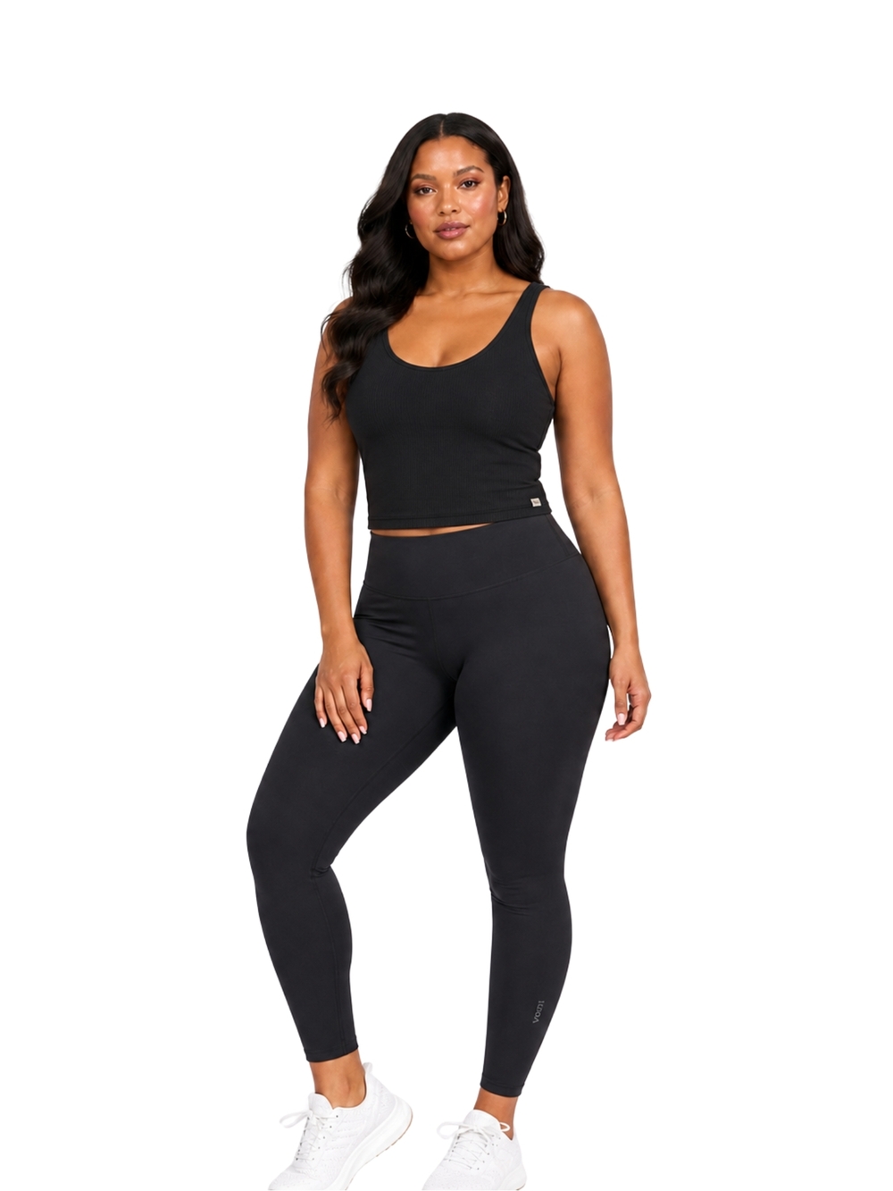 Vuori Black Scoop Neck Crop Tank